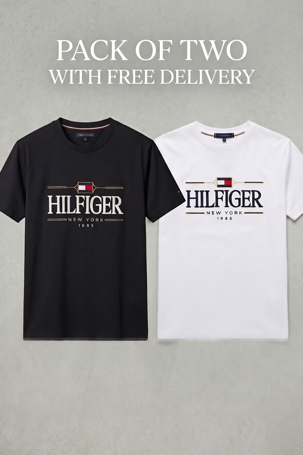 Pack of Two Hilfiger Round Neck cotton jersy