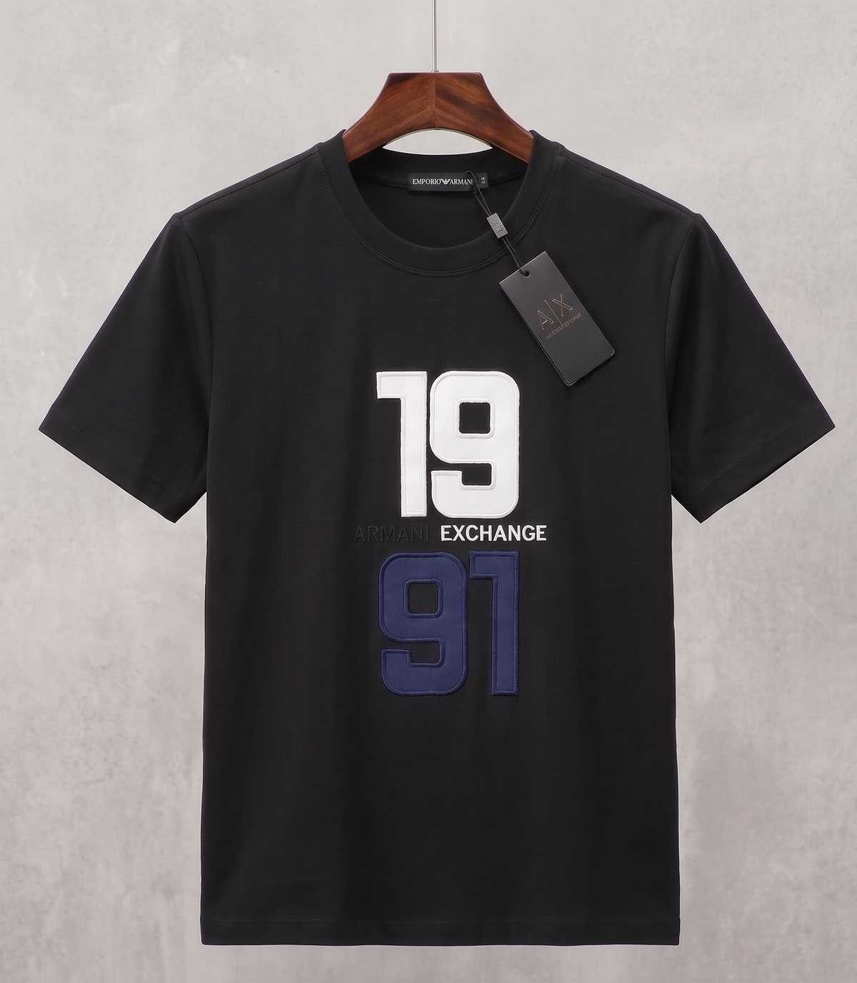 Round Neck 19/91 Cotton Jercy Shirt (Black)