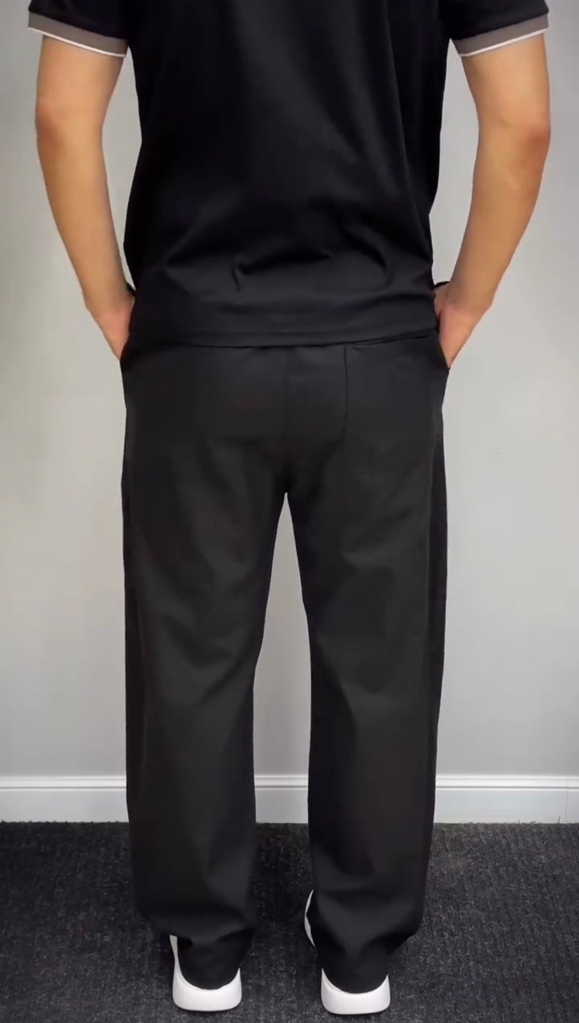 Classic Black Straight Cut Casual Trouser