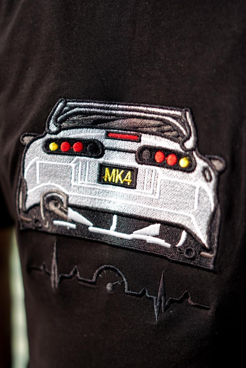Round Neck Cotton Jersey Shirt – Car Logo Embroidery