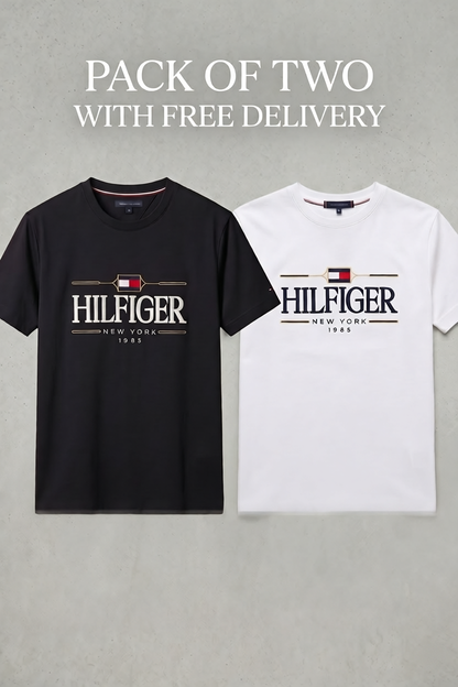 Pack of Two Hilfiger Round Neck cotton jersy