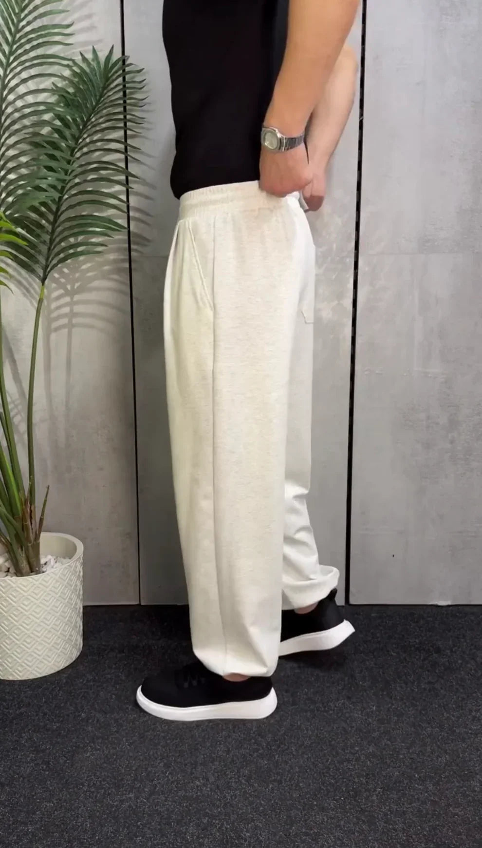 Casual Baggy Pants with Drawstring Waist