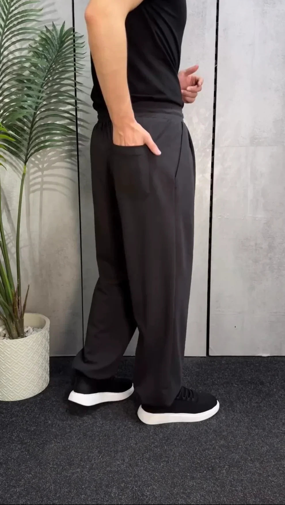 Casual Baggy Pants with Drawstring Waist