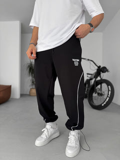 Side strip lose Fit Trouser Cotton flees Trouser