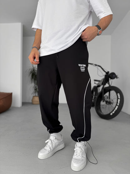Side strip lose Fit Trouser Cotton flees Trouser