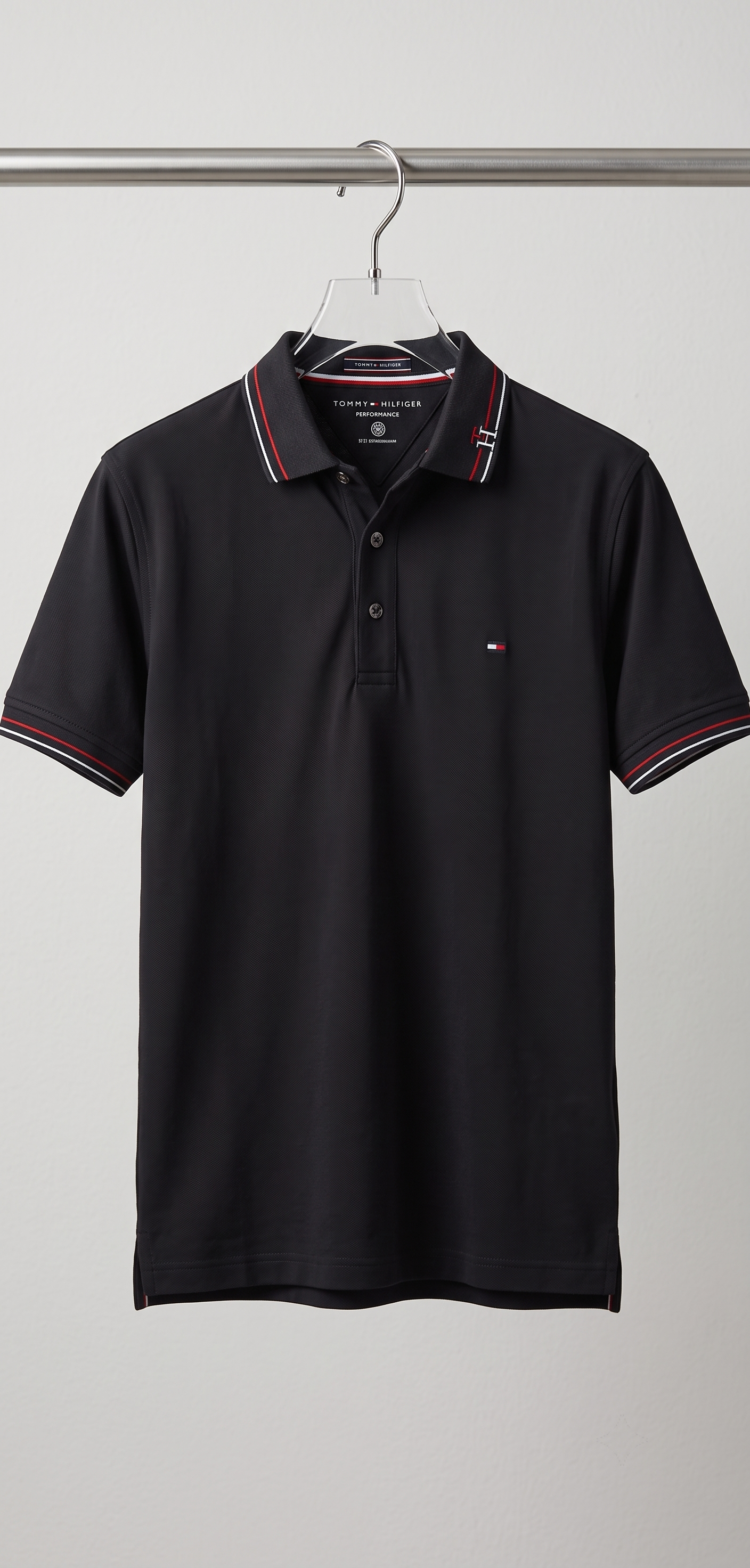 Buttan PK Fabric shirt  Tipped Collar (Black)