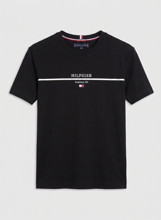 T&H Round Neck Shirt Black – Premium Cotton Jersey