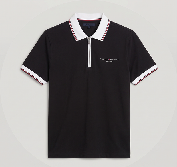 Half Zip Pk Fabric Shirt TH (Black)