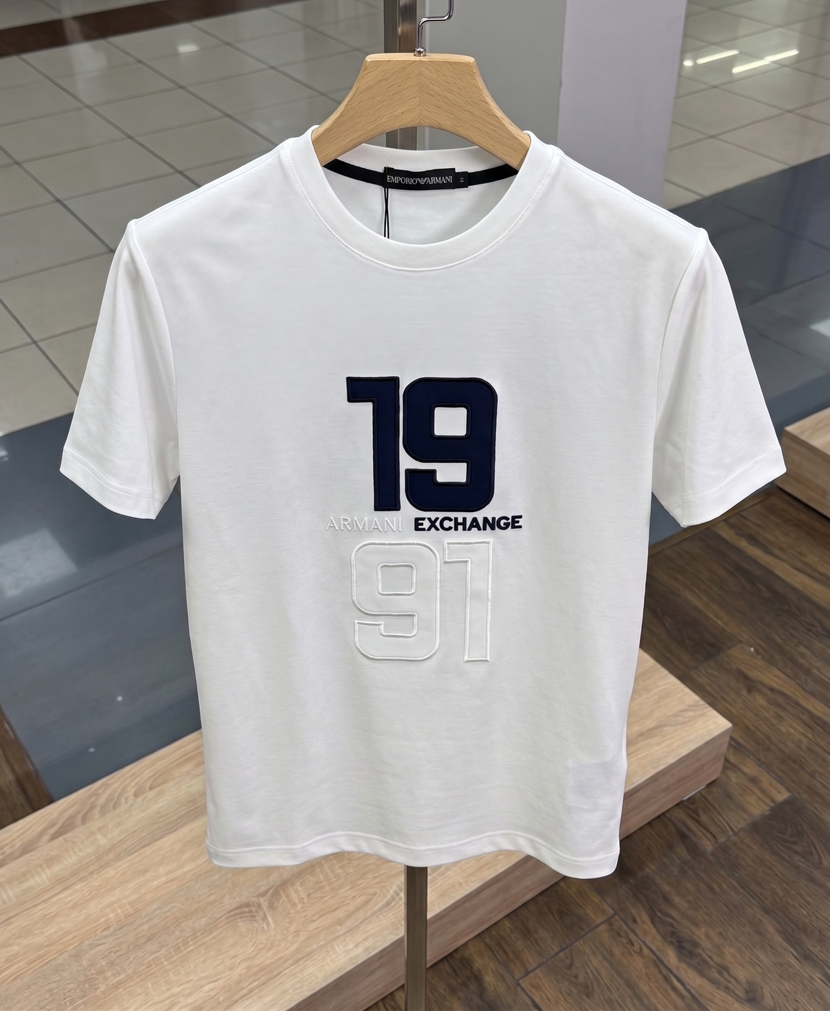 Round Neck 19/91 Cotton Jercy Shirt  (White)