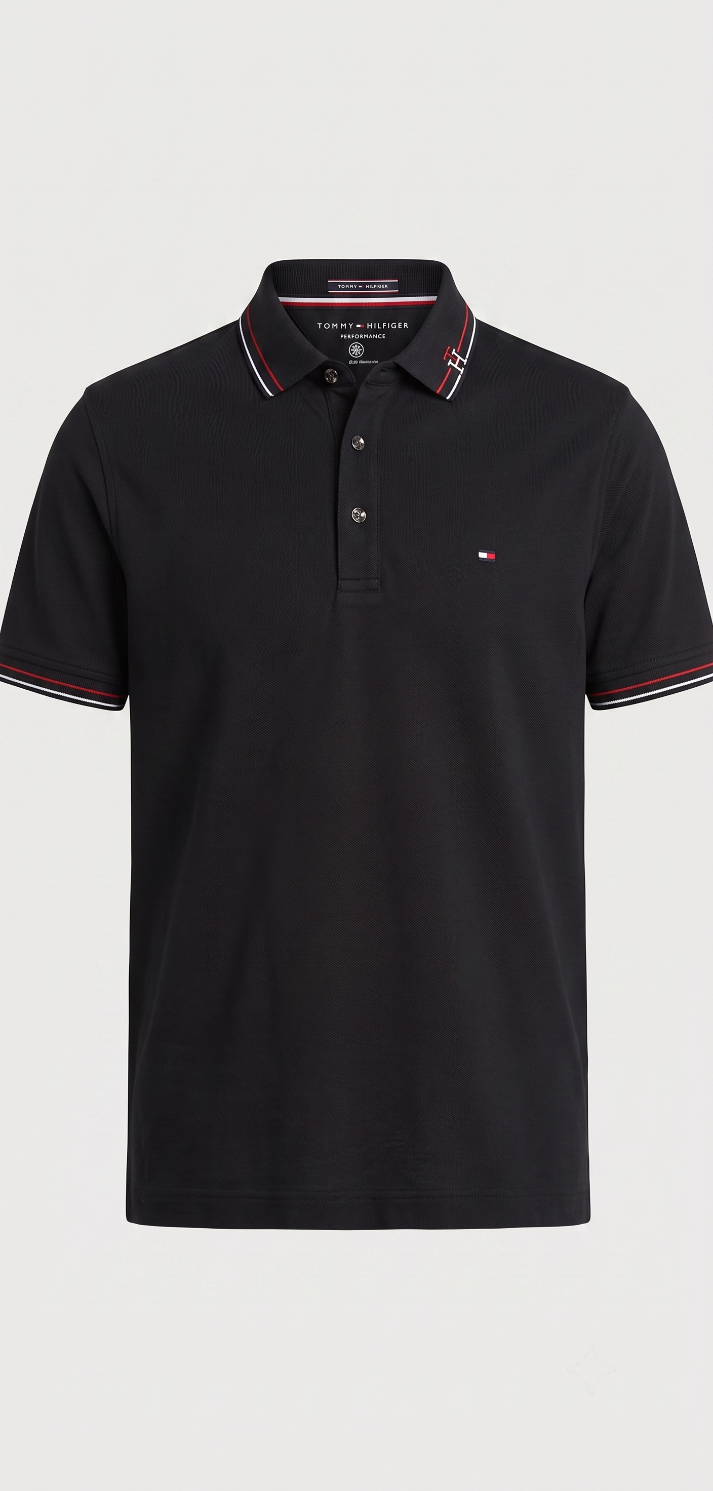 Buttan PK Fabric shirt  Tipped Collar (Black)