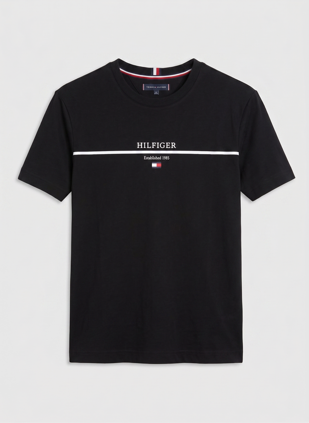 Round Neck center patti cotton jercy (Black)