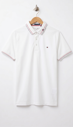 PK Fabric Tipped Collar With Write (White)