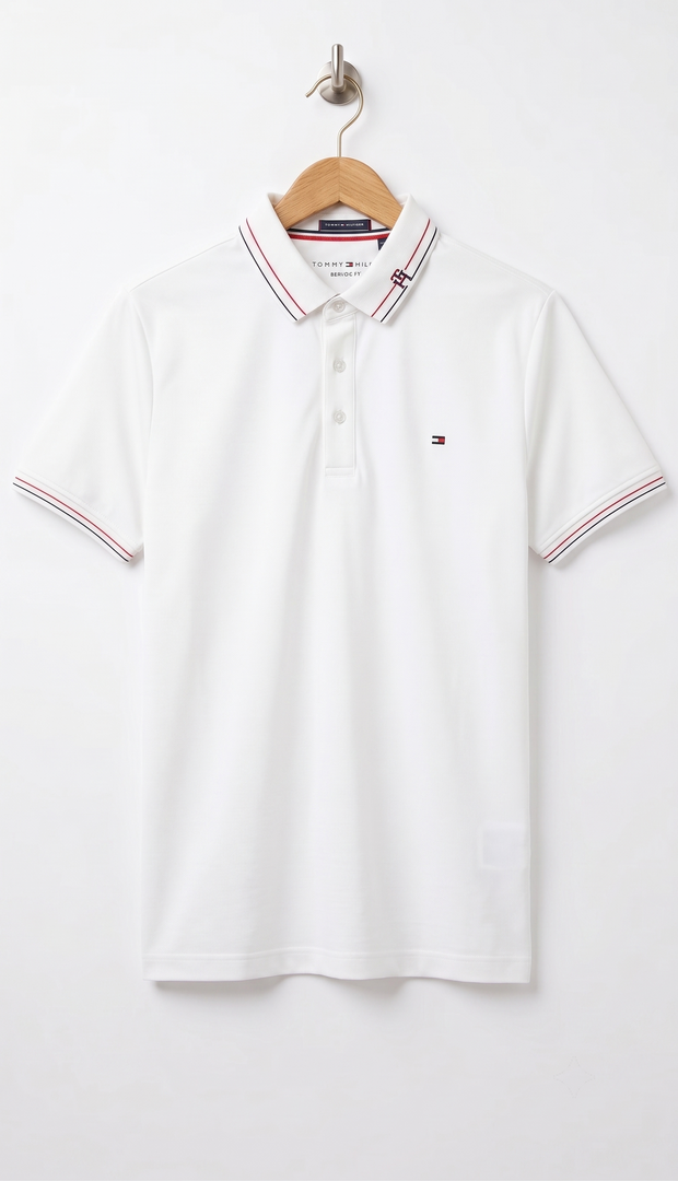 PK Fabric Tipped Collar With Write (White)
