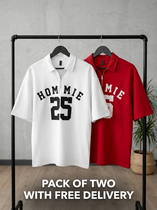 pack of two hommie print coton jersy