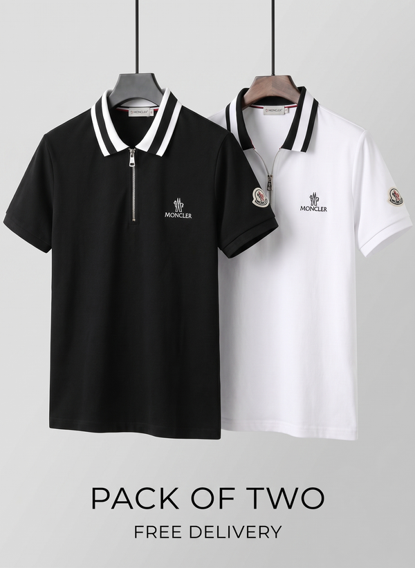 Pack Of Two Half zip Shirt PK Fabric