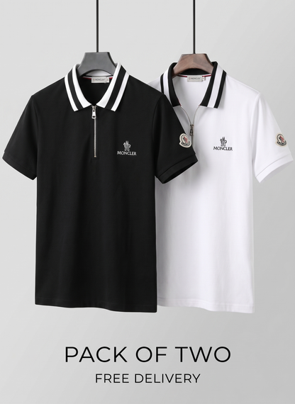 Pack Of Two Half zip Shirt PK Fabric