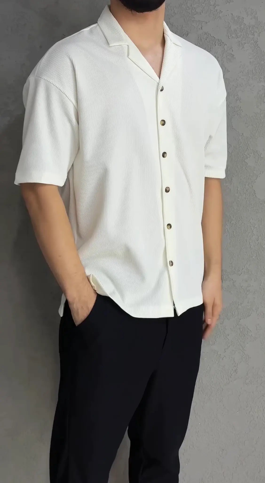 Pack of 2- Premium Textured Shirts (Black & White)