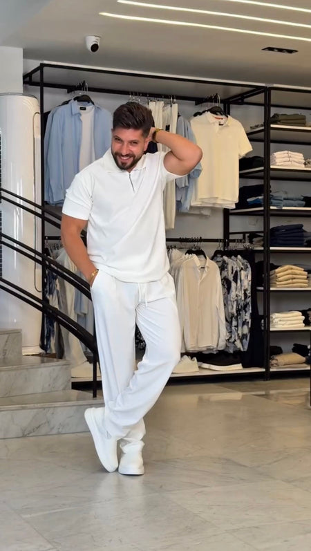 Short Sleeve Zip Top and Pants Set