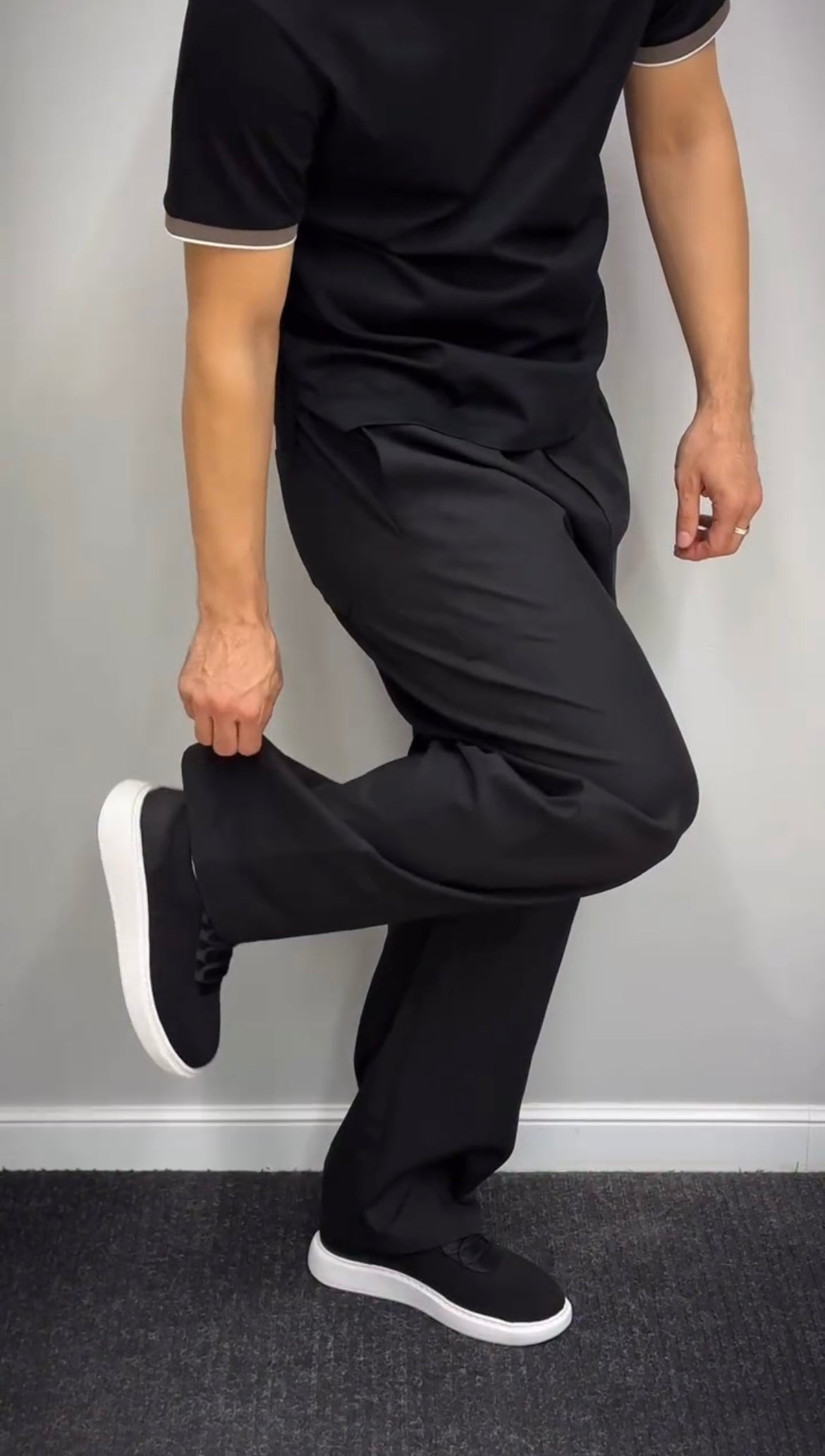 Classic Black Straight Cut Casual Trouser