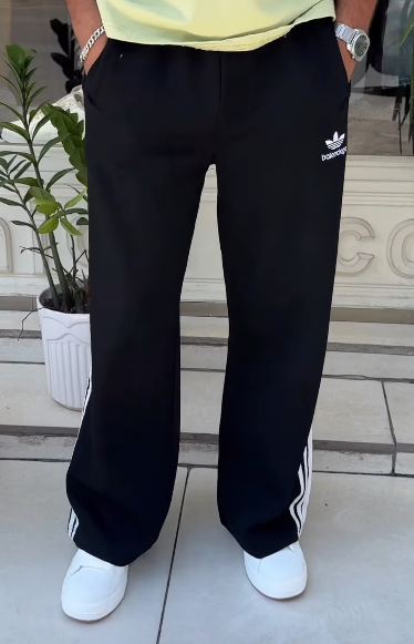 Men's Wide Leg Striped Trousers