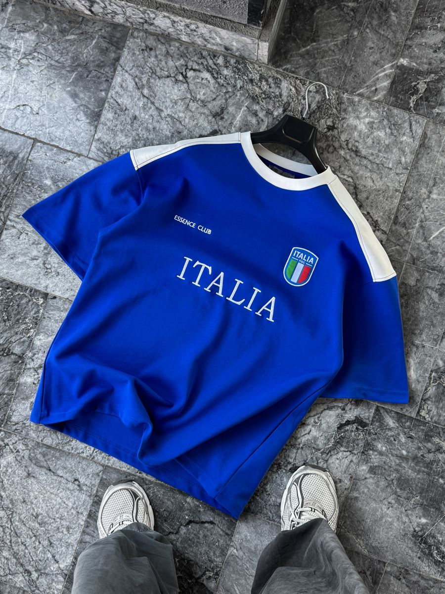 Blue Italia Embroidered Oversize T-shirt