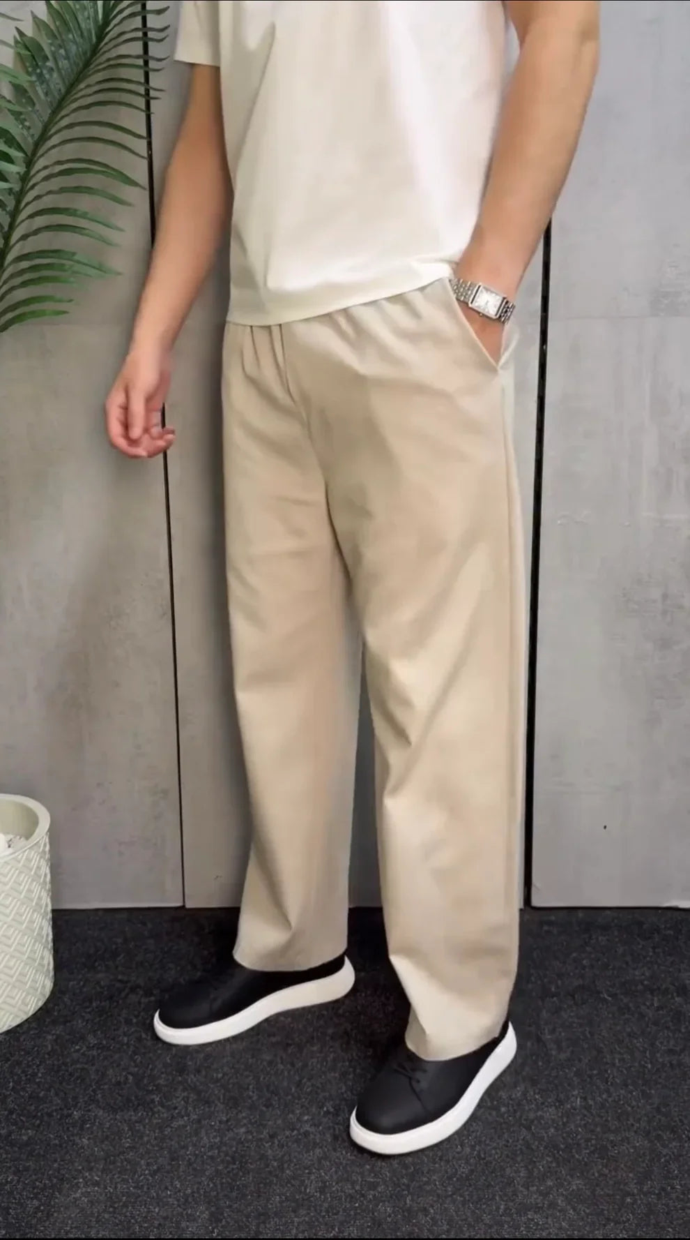 Classic Straight-Leg Daily Wear Pants