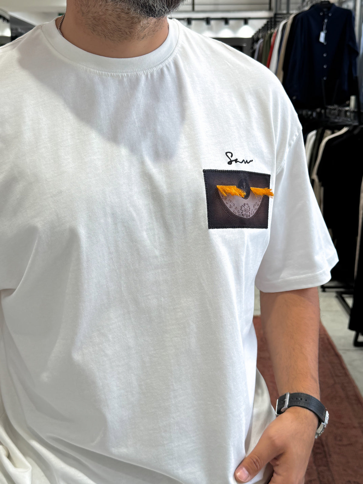 Hologram Butterfly Embroidered Oversize T-Shirt