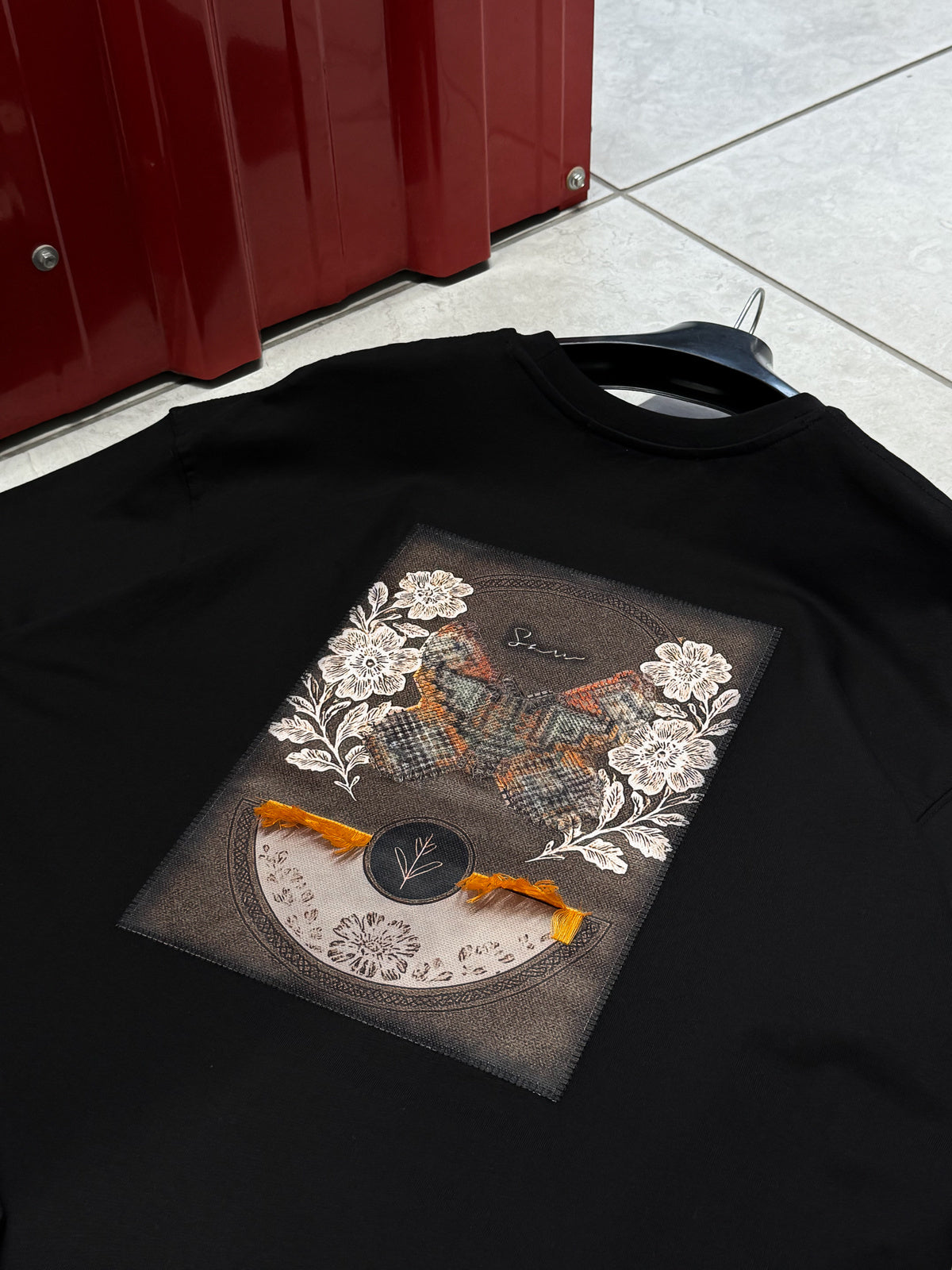 Hologram Butterfly Embroidered Oversize T-Shirt
